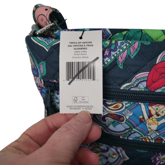Vera Bradley X Toy Story Andy's Room Disney Triple Zip Hipster Crossbody Bag NWT - Picture 8 of 9